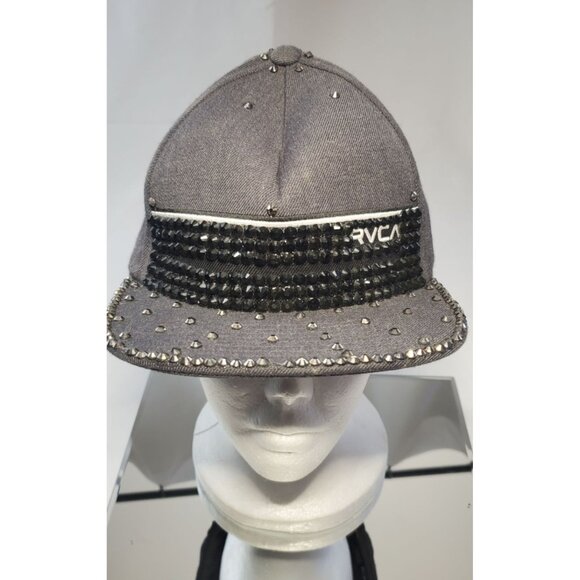 RVCA by PM Tenore Baseball Cap Hat Youth Gray Beaded Snapback Adjustable - Picture 1 of 8